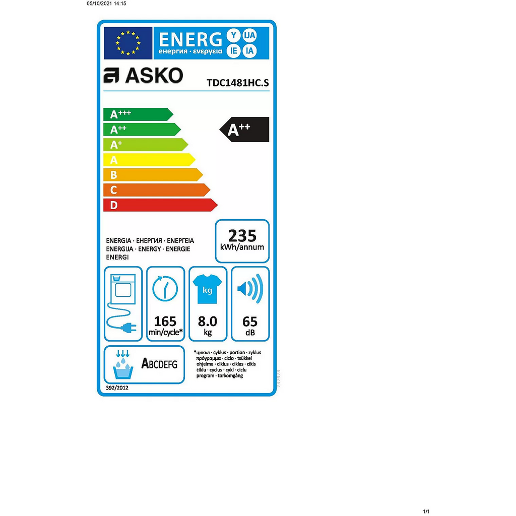 Sèche linge professionnel ASKO TDC1481HC.S PRO
