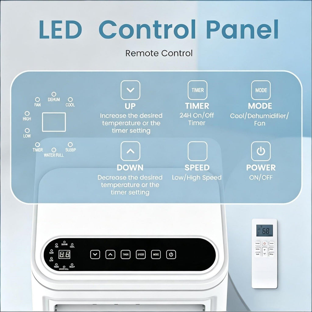 UofZc Climatiseur Portable avec télécommande et roulettes 12000BTU UofZc
