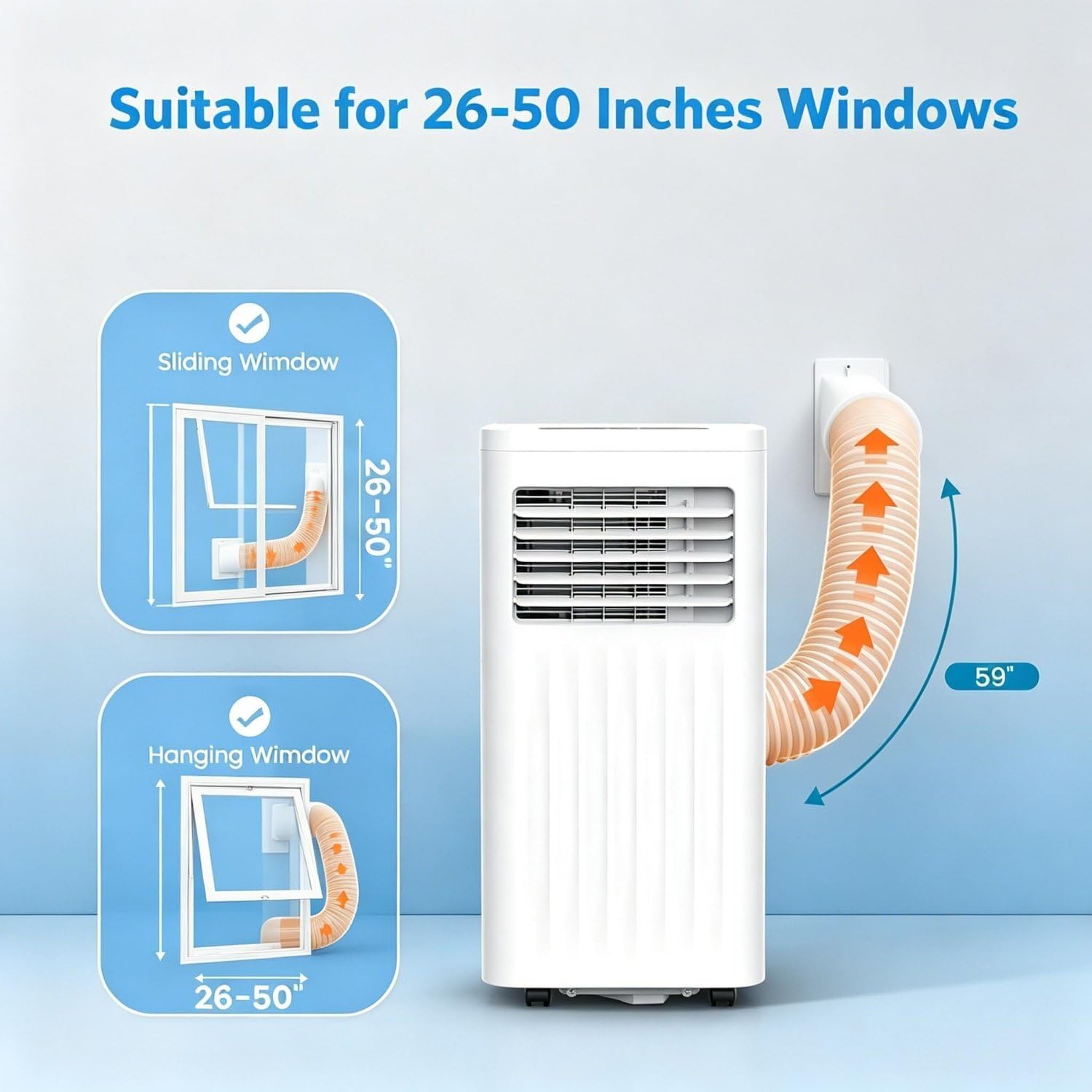 UofZc Climatiseur Portable avec télécommande et roulettes 12000BTU UofZc