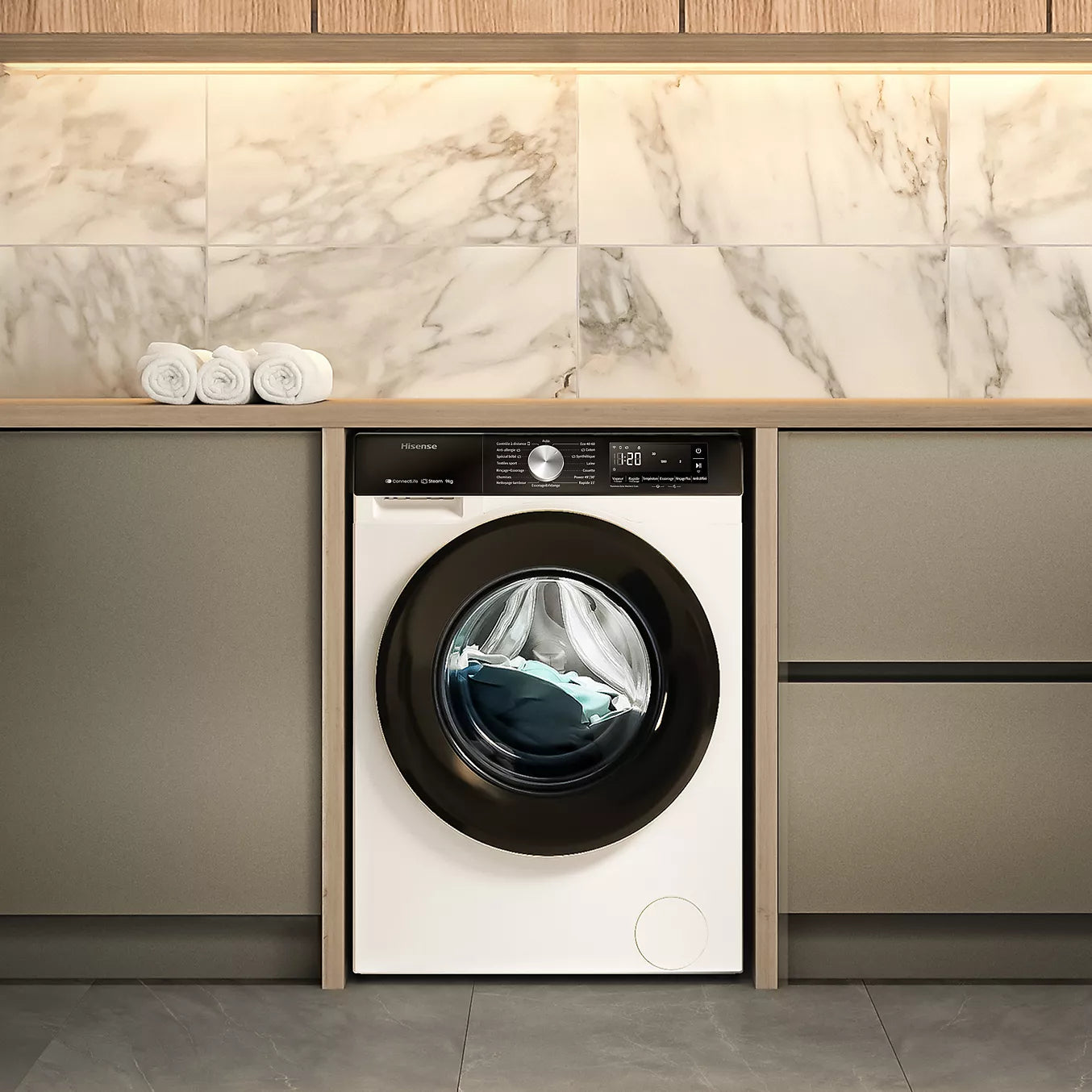 Lave linge hublot HISENSE WF3S8043BW3