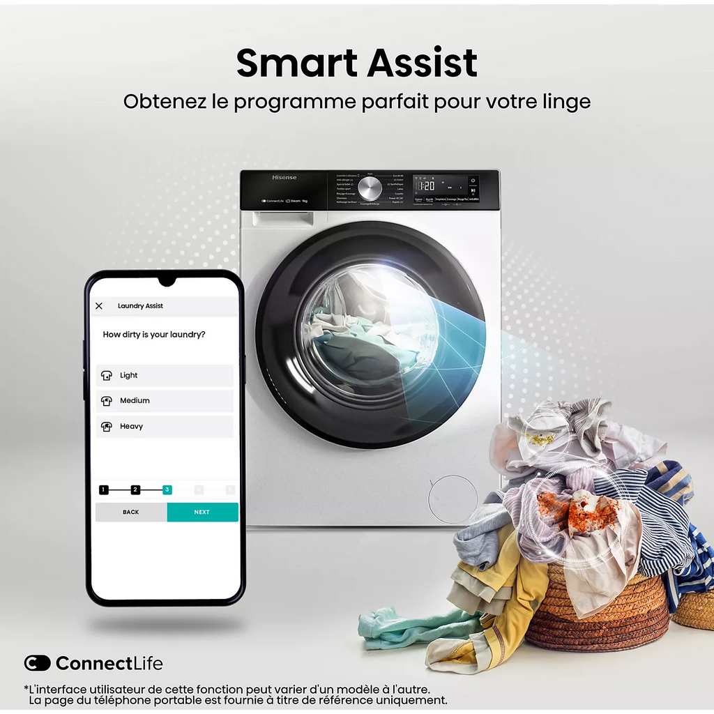 Lave linge hublot HISENSE WF3S8043BW3