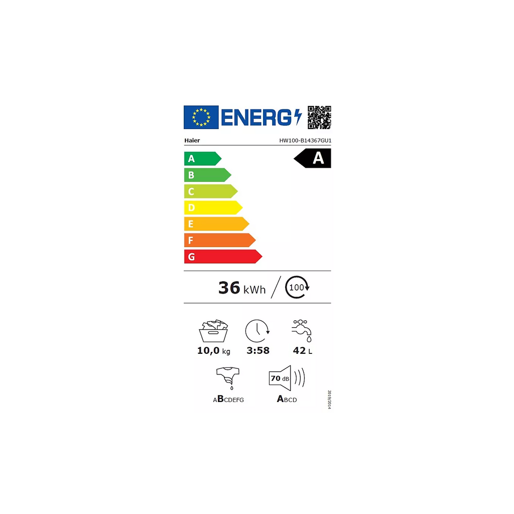 Lave linge hublot HAIER HW100-B14367GUFR