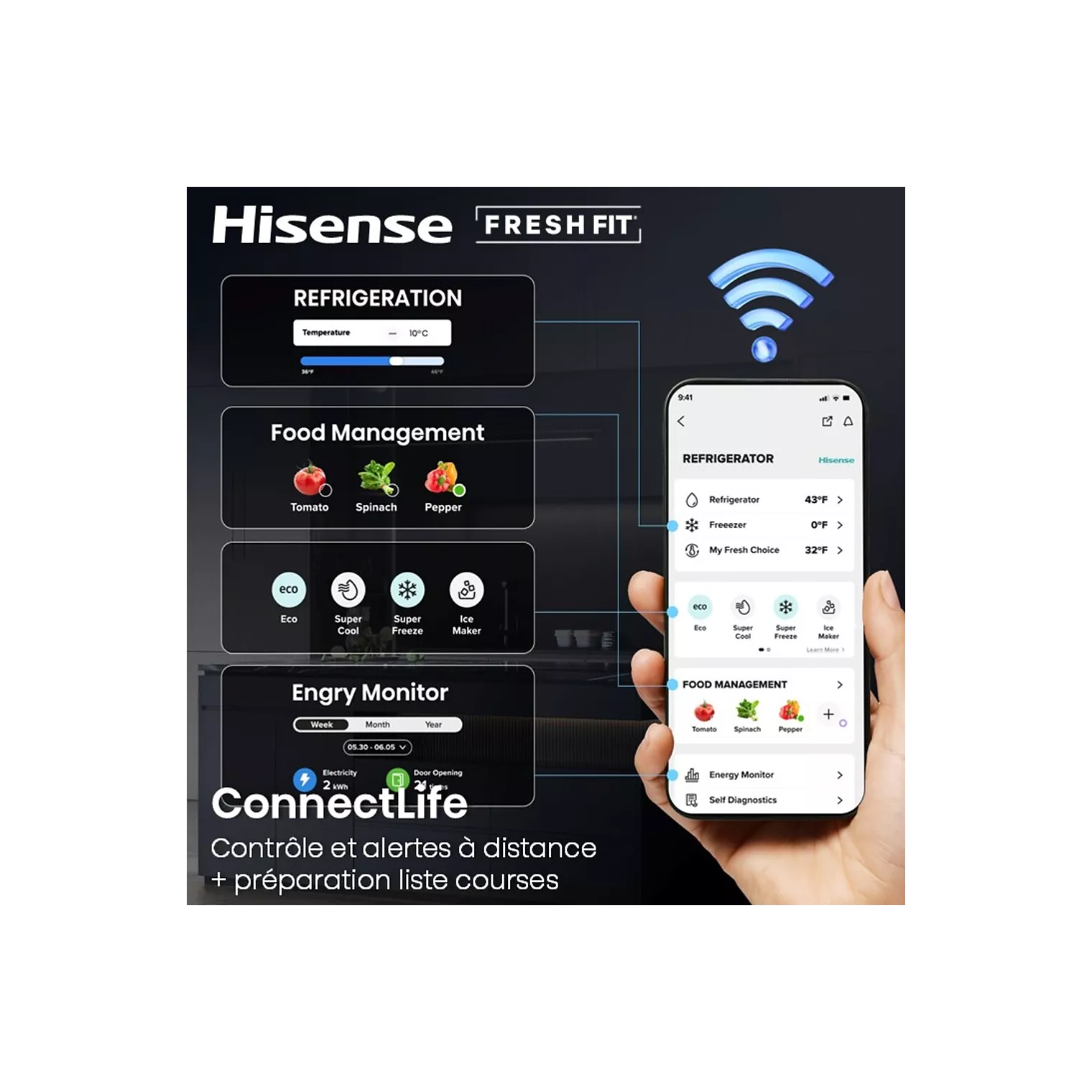 Congélateur armoire HISENSE FT5K310GSFC FreshFit