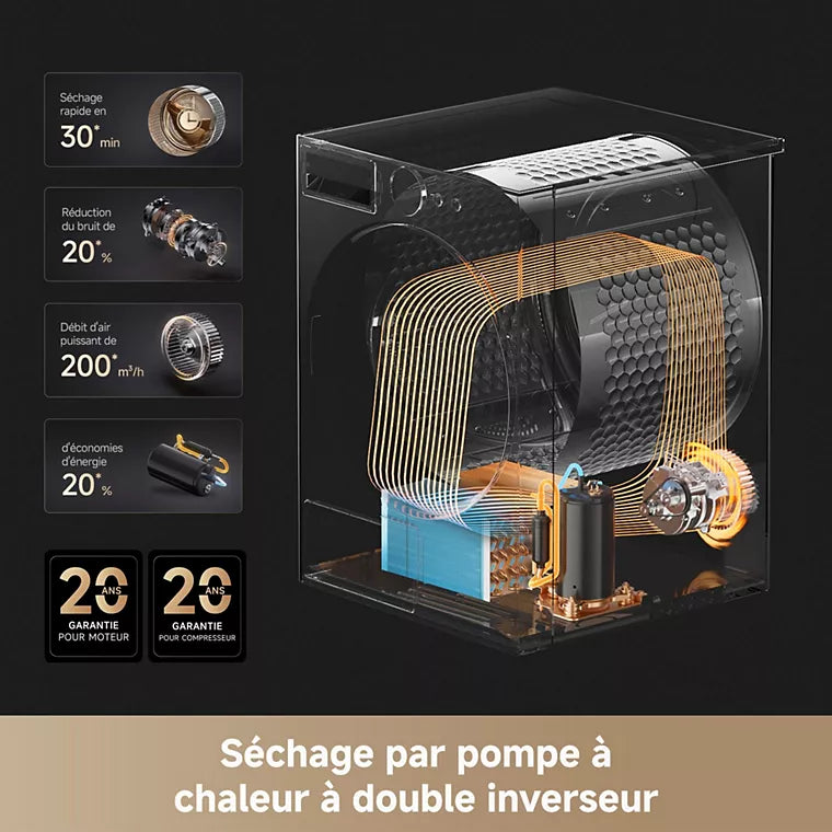 Sèche linge pompe à chaleur DREAME DRDRYL99KGG L9 9Kg