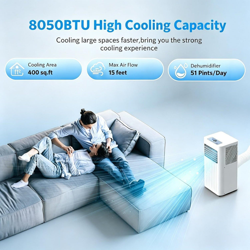 UofZc Climatiseur Portable avec télécommande et roulettes 12000BTU UofZc