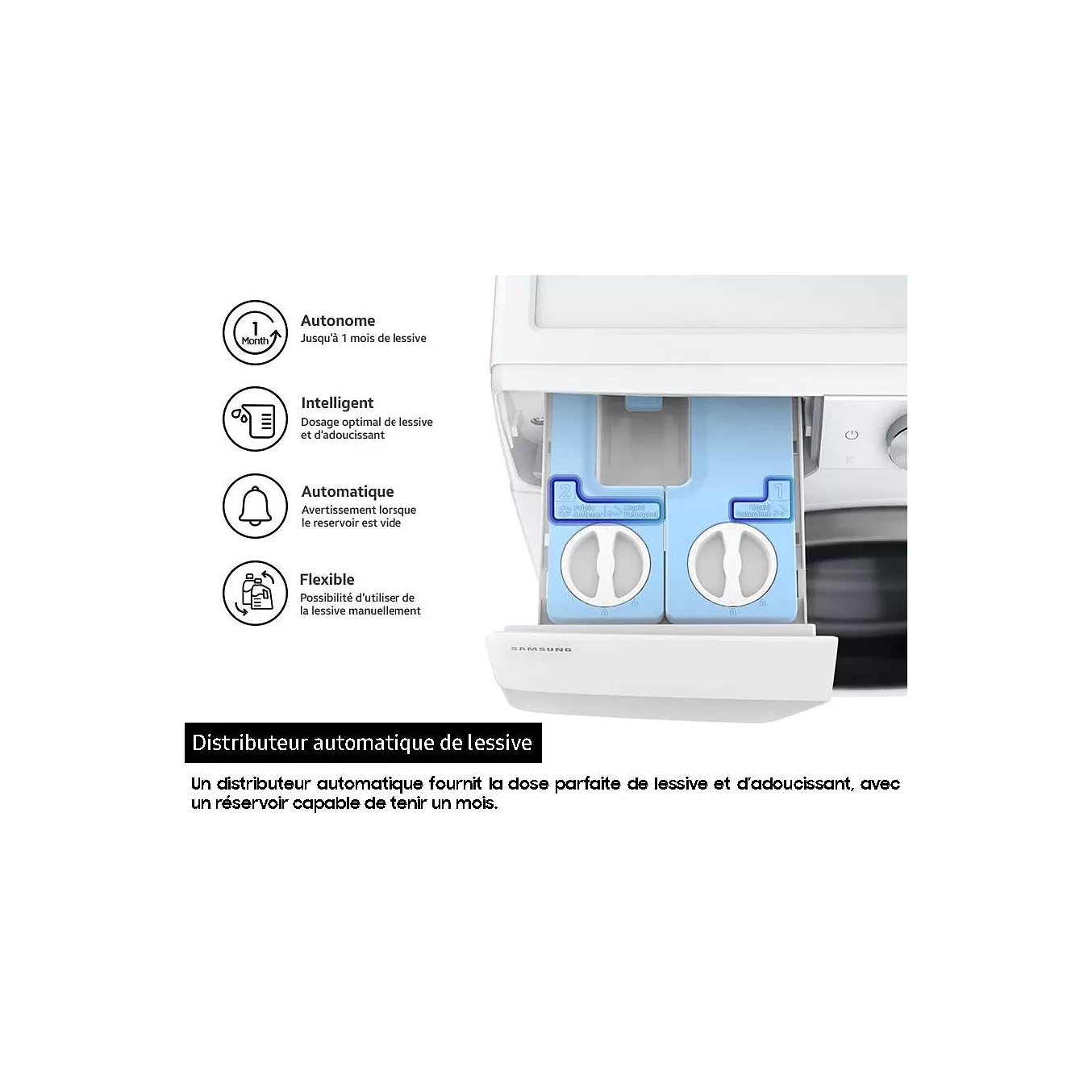 Lave linge hublot SAMSUNG WW11DB7B94GE Bespoke AI