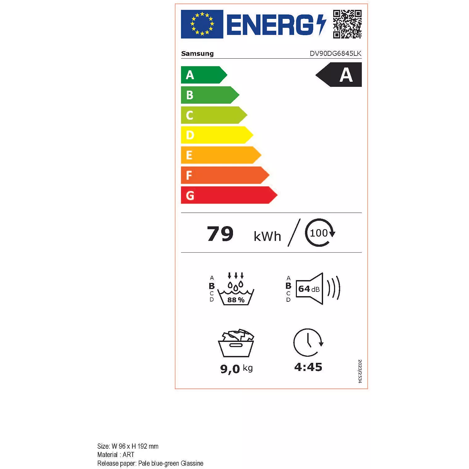 Sèche linge pompe à chaleur SAMSUNG DV90DG6845LK