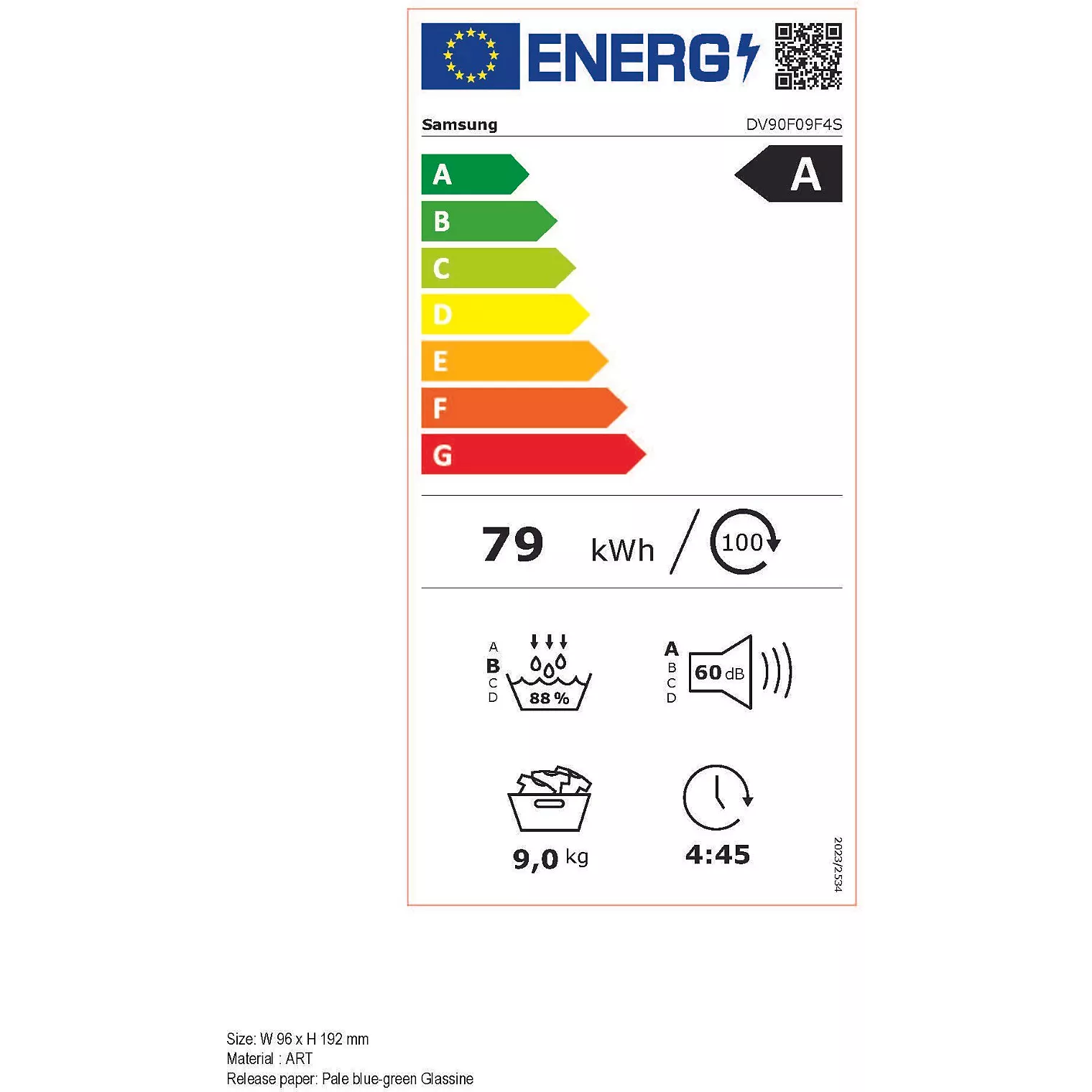 Sèche linge pompe à chaleur SAMSUNG DV90F09F4S