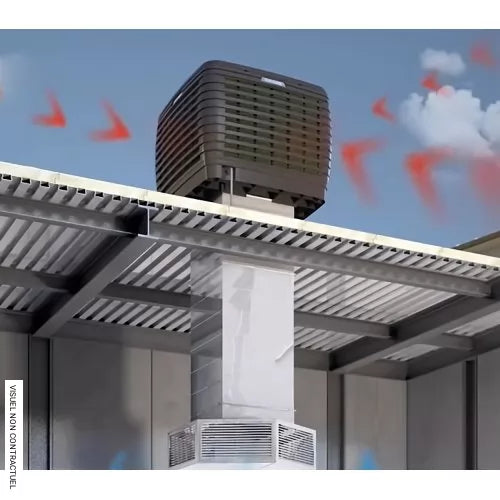 Rafraîchisseur d'air évaporatif fixe 30 000 m³/h BIO30S avec soufflage par le côté