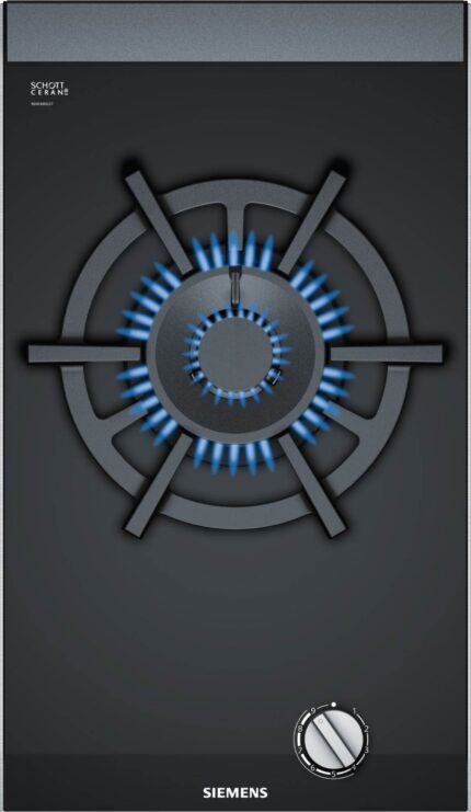 SIEMENS - Domino gaz ER3A6AB70 Wok gaz, verre vitrocéramique, 6100 Watt