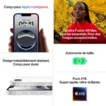Smartphone APPLE iPhone 16e Blanc 128Go