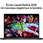 Ordinateur Apple MACBOOK Pro 14" Puce M5 CPU 10 / GPU 10 coeurs Mémoire RAM 24Go Stockage 1To SSD XDR Noir sidéral – Image 6