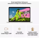 Ordinateur Apple MACBOOK Air 13" Puce M5 CPU 10 / GPU 8 coeurs Mémoire RAM 16Go Stockage 512Go SSD Lumière stellaire – Image 6