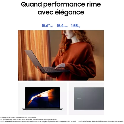 Ordinateur portable SAMSUNG Galaxy Book4 15 i7 16Go 15,6" Intel Core i7 1355U 16 Go RAM LPDDR4x SSD 512 Go